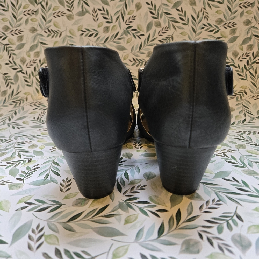 Women’s Black Daya Natural Soul Faux Leather Shootie Wedge Sandal Size 8.5 - Picture 7 of 8
